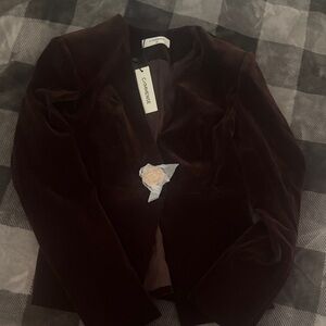 Commense Dark Brown Velvet Blazer